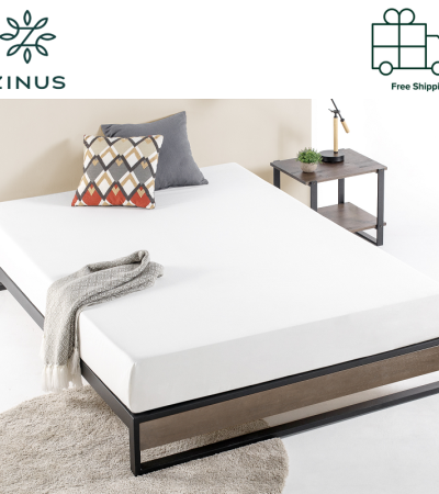 Zinus 10英寸铁线平台床底座灰色-单人床，超单人床，大号床，特大号床